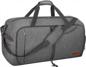 img 4 attached to 65L Travel Duffel Bag: Foldable Weekender With Shoes Compartment, Water-Proof & Tear Resistant - Canway