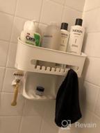 img 1 attached to White Suction Cup Corner Shower Caddy - Removable Bathroom Storage Organizer For Shower Or Kitchen - Wall Mounted Shower Shelf In Plastic By LUXEAR review by Travis Showcase