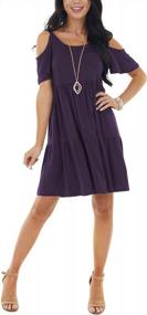 img 3 attached to Flaunt Your Style With Nirovien Women'S Flowy Cold Shoulder Summer Dress