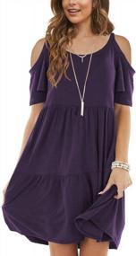 img 4 attached to Flaunt Your Style With Nirovien Women'S Flowy Cold Shoulder Summer Dress