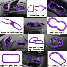 img 1 attached to 🚗 Enhance Your Jeep Renegade Interior with 31-Piece Car Trim Kit in Purple - Ideal for 2015-2021 Models