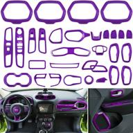 🚗 enhance your jeep renegade interior with 31-piece car trim kit in purple - ideal for 2015-2021 models logo