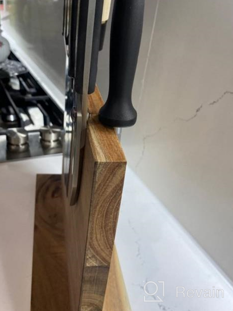 img 1 attached to Organize Your Kitchen With Uniharpa'S Double-Sided Magnetic Knife Block - Strong & Safe Holder Rack With Anti-Slip Feet review by Sean Franklin