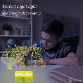 img 3 attached to Godzilla vs King Kong Night Light for Children's Room - LED Décor Lamp with Remote Control, 16 Colors Changes - Perfect Birthday Gift for Boys, Girls, and Babies