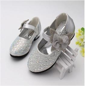 img 1 attached to YING LAN Little Glitter Leather Girls' Shoes - Sparkling Flats for Fashionable Feet!