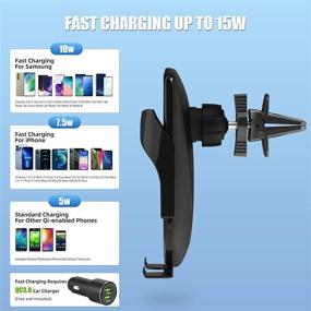 img 3 attached to 📱 GTIMLMC Wireless Car Charger Mount: Fast Qi 15W Charging, Auto Clamping, iPhone 13/12/11/Pro/Max/XS/XR/SE/8/8P, Samsung Galaxy S22/S21+/S20/S10/S9/S8/Note 20/10/9/8