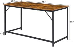 img 1 attached to Ivinta Computer Desk, 55 Inch Large Writing Desk For Home Office, Industrial Study Desk With Black Frame, Rectangle Laptop Desk, Simple Workstation, Sturdy PC Table, (Easy Assemble, Rustic Brown)