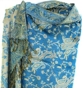 img 3 attached to Jacquard Paisley Pashmina: A Stylish, Double-Sided Wrap That Cures Your Silver Fever And Enhances Your Look!