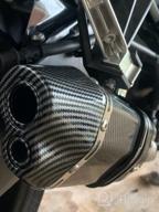 img 1 attached to 🏍️ ISTUNT Motorcycle Dual Outlet 14.6" Universal Exhaust Muffler: Carbon Pattern Stainless Steel Slip-On with 2" Inlet and Welding Adaptor - Noise Free Silencer & Enhanced Performance review by Jon Thompson