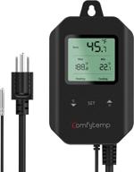 comfytemp digital temperature controller: reptile thermostat with heating cooling mode -40-248℉, waterproof probe for reptile/seed germination/brewing/breeding/greenhouse/aquarium, 120v 8.4a 1000w logo