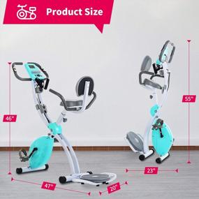 img 2 attached to Murtisol Foldable Exercise Bike - Magnetic Resistance Control, Twister Plate, Arm Resistance Bands, Extra Large & Adjustable Seat And Heart Monitor For Home Workouts In Three Colors