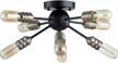 mid century modern sputnik chandelier with 8 lights in bronze and black finish - rustic living room, bedroom, and dining room lighting - ul listed logo