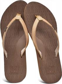 img 2 attached to Outdoor Summer Beach Flip Flops With Arch Support And Non-Slip Soles - Stylish Leather Straps For Women'S Yoga Mat Comfort