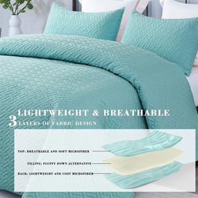 img 2 attached to Soft And Lightweight 3-Piece King Size Quilt Set With Pillow Shams - Basket Quilted Bedspread/ Coverlet/ Bed Cover In Turquoise (96X104 Inches) - Reversible And Exclusive Mezcla Design