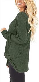 img 2 attached to Fall Tunic Blouses For Women - Loose-Fit Long Sleeve Shirts With V-Neck And Twist Knot Detailing