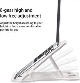 img 3 attached to 🖥️ ALIWIKI Laptop Stand - Adjustable Multi-Angle Laptop Computer Stand, Portable Foldable Laptop Riser & Phone Stand, Notebook Holder for 10 to 18” Laptops (White)