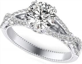 img 4 attached to Stunning Moissanite Engagement Rings In Gold & Platinum Plating – Shop Now!