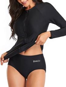 img 3 attached to Daci Sleeve Swimsuit Zipper Bathing Women's Clothing ~ Swimsuits & Cover Ups