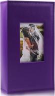 фиолетовый кожаный фотоальбом премиум-класса на 300 фотографий 4x6: идеально подходит для свадеб, юбилеев и детских фотографий логотип
