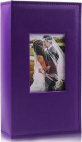 img 4 attached to Purple Premium Leather Photo Album For 300 4X6 Photos: Perfect For Weddings, Anniversaries, And Baby Pictures