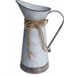 misty grey rustic metal farmhouse pitcher vase - primitive milk jug flower vase with shabby chic style for home decor, 10.6 inches logo