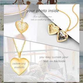 img 3 attached to Personalized Photo Locket Necklace For Women/Men - Custom Text & Image, Stainless Steel/925 Sterling Silver With Gift Box