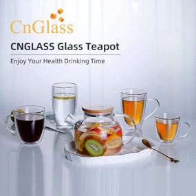 img 1 attached to CnGlass Clear Glass Teapot - Stovetop Safe, 40.6Oz Capacity, Removable Filter Spout For Loose Leaf Tea And Blooming Tea