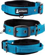 🐶 sparklypets heavy duty dog collar: with reflective stitches, soft handle & nickel-plated buckle logo