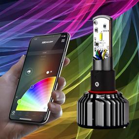 img 4 attached to Смартфон XKchrome с поддержкой приложения Bluetooth RGB Devil Eye + комплект для переоборудования светодиодных фар: обновление лампы 2-го поколения 2-в-1 HB3