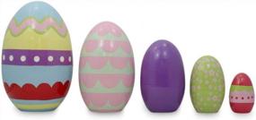 img 3 attached to Colorful Easter Egg Nesting Doll Set: Pysanky Themed Wooden Dolls