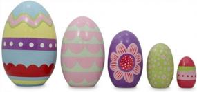 img 4 attached to Colorful Easter Egg Nesting Doll Set: Pysanky Themed Wooden Dolls