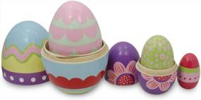 img 2 attached to Colorful Easter Egg Nesting Doll Set: Pysanky Themed Wooden Dolls