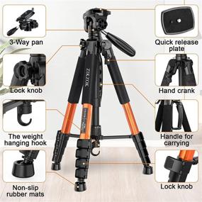 img 1 attached to Lightweight Aluminum Travel Tripod For DSLR SLR Cameras And DVs Up To 75 Inches With Carry Bag - Compatible With Canon, Nikon, Sony, Olympus And More.
