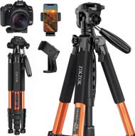 lightweight aluminum travel tripod for dslr slr cameras and dvs up to 75 inches with carry bag - compatible with canon, nikon, sony, olympus and more. logo