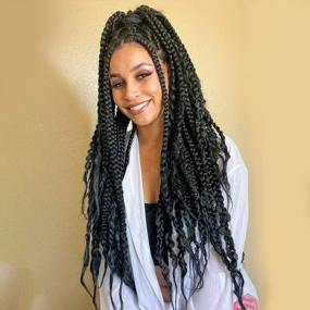 img 3 attached to Get Luxurious Braids With Toyotress Pre-Stretched Braiding Hair - Natural Black Yaki Texture | 8 Packs | 36 Inch | Synthetic Hair Extensions