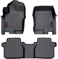 🏞️ durable rough country floor mats for 2008-2021 nissan frontier, crew cab - enhance protection and style with m-80513 matss logo