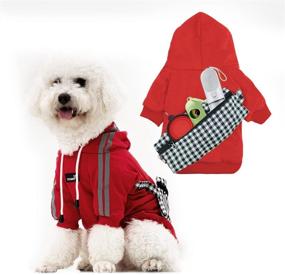 img 4 attached to 🐾 Comfortable Long Sleeve Dog Hoodie Sweatshirt with Reflective Stripe and Bag - Ideal Pet Clothes for Dogs and Cats