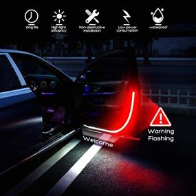 img 1 attached to 🚗 Goodream Car Door Lights 47.2 Inches - 150 LED Flow Strip Lights for Car Truck SUV Interior Accessories, Courtesy Light with Warning for Anti Rear-end Collision Safety (2PCS)