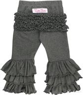 👶 adorable rufflebutts® baby/toddler girls stretchy flare pants with sweet ruffles логотип