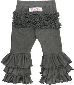 img 4 attached to 👶 Adorable RuffleButts® Baby/Toddler Girls Stretchy Flare Pants with Sweet Ruffles