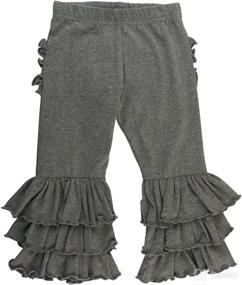 img 1 attached to 👶 Adorable RuffleButts® Baby/Toddler Girls Stretchy Flare Pants with Sweet Ruffles