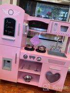 img 1 attached to Pink Kitchen Playset For Kids Ages 3+ With Lights & Sounds - TaoHFE Wooden Play Kitchen Set Gift review by Jacki Beauchene