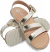 summer flat shoes for girls: festooned princess open toe sandals with adjustable straps logo