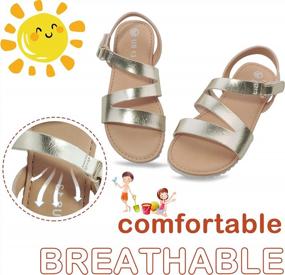 img 3 attached to Summer Flat Shoes For Girls: Festooned Princess Open Toe Sandals With Adjustable Straps