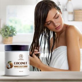 img 2 attached to 100% Natural Coconut Oil Hair Mask 8.5 Oz - 250Ml Growth & Volume For All Hair Types - Sulphate Free & Paraben Free