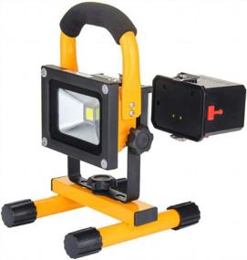 img 4 attached to LED Work Light,Portable Outdoor Flood Light And Detachable 4400MAh Battery With Car Charger, Waterproof, 900Lm,Yellow