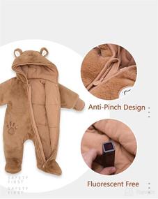 img 2 attached to 👶 Warm and Cozy Baby Fleece Snowsuit: Hooded Footed Onesies for Winter