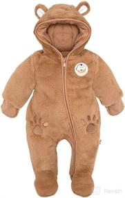 img 3 attached to 👶 Warm and Cozy Baby Fleece Snowsuit: Hooded Footed Onesies for Winter