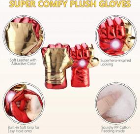 img 1 attached to Kids Superhero Cape & Plush Gloves Set - Perfect For Birthday Party Pretend Play Dressup!