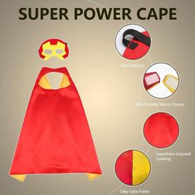 img 2 attached to Kids Superhero Cape & Plush Gloves Set - Perfect For Birthday Party Pretend Play Dressup!